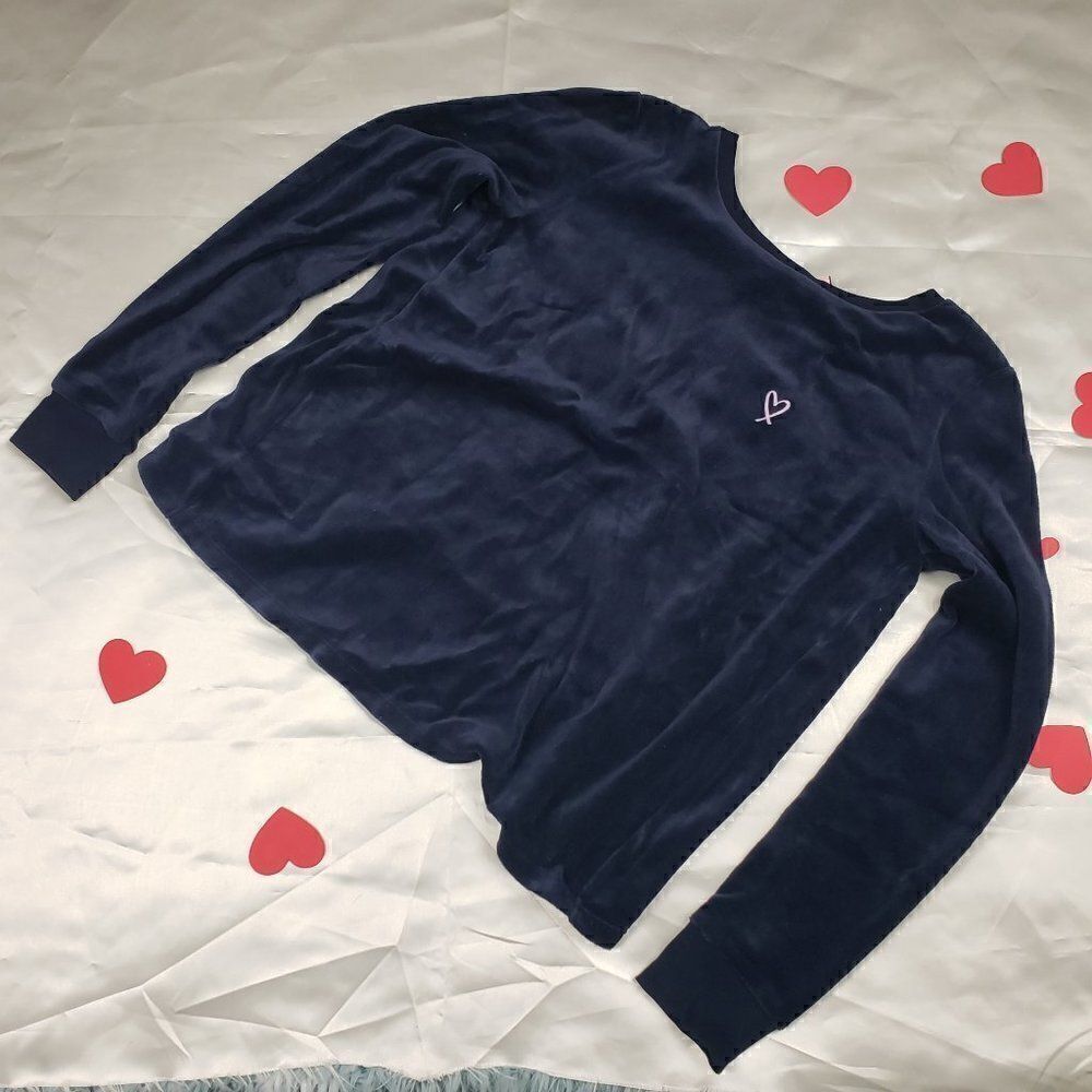 VS Navy Blue Velour Lounge Sleep Crossover XS